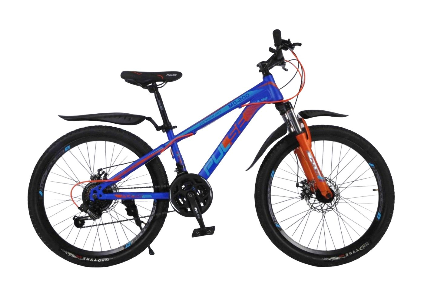 Велосипед Pulse 24 MD 200 Синий/оранжевый/голубой 13.